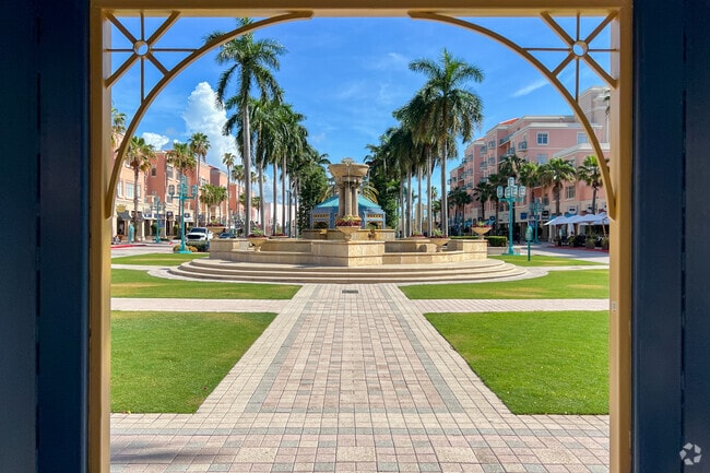 Mizner Park in Boca Raton offers upscale shopping, fine dining, and vibrant cultural events.