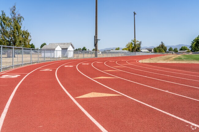 Harrisburg Middle School shares their track with the high school next door in Harrisburg.