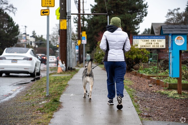 City sidewalks make getting around Haller Lake a breeze.