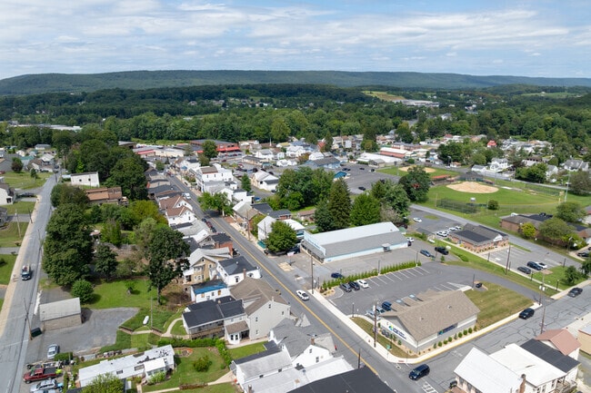 Downtown Pine Grove traces the curve of Swatara Creek.