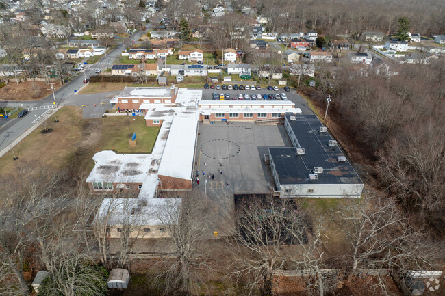 Right side of James Tansey Elementary School in Fall River, Massachusetts.