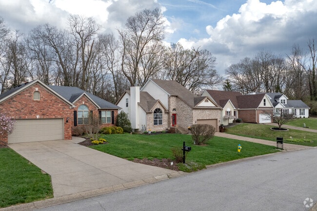 A row of homes in Lyndon was built in the early 1990s and features brick facades.