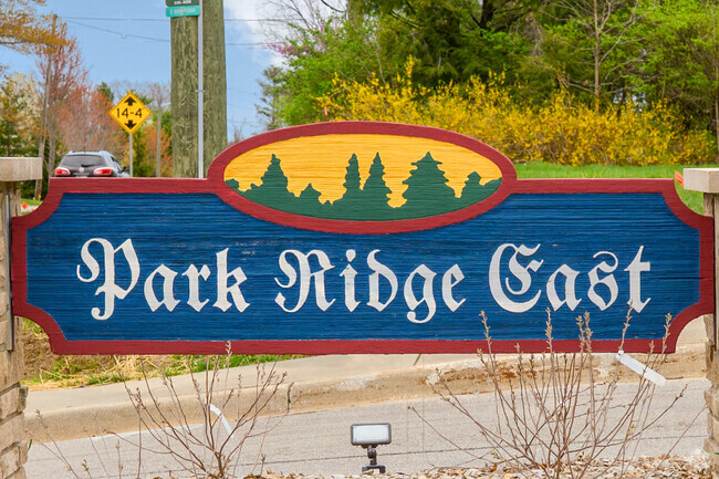A Park Ridge East neighborhood sign welcomes the community residents home.