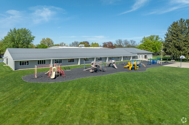 Children at Randolph Christian School in Randolph, WI can play on the playground during recess.