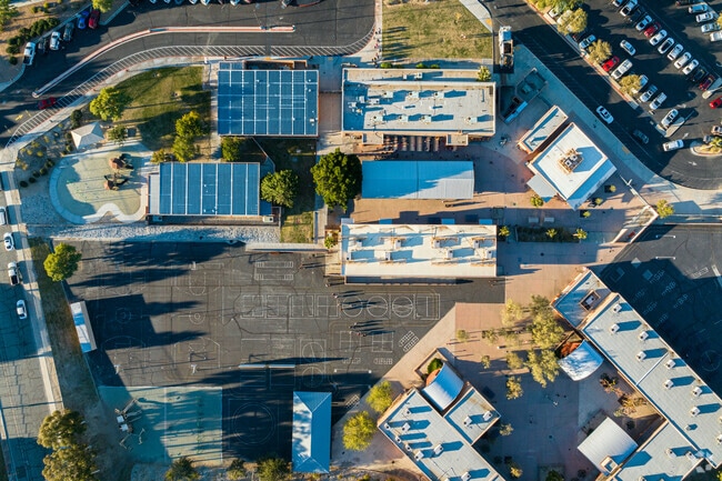 This is a top down view of Julius Corsini Elementary School.