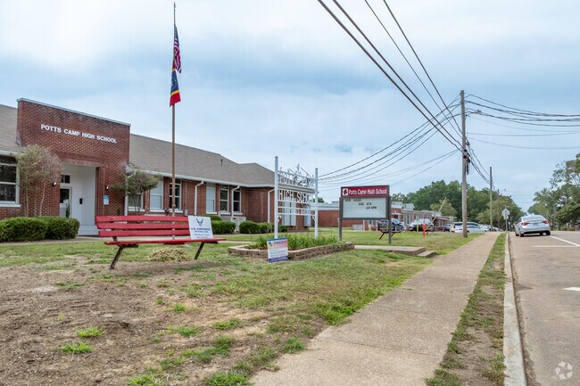 Sidewalks make getting to Potts Camp High School a breeze.