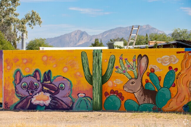 A desert inspired mural in Carson Corner.