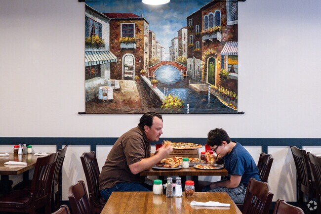 Father son pizza night is always a joy at Joe's Pasta and Pizza just south of Lakeside.
