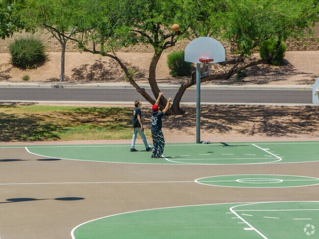 Enjoy a nice day playing basketball at Skyline Park.