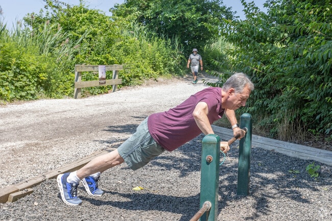There are 18 exercise stations along the trail  the Norman Levy Park in Merrick.