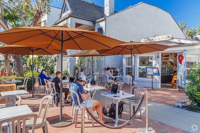 Brick and Bell Cafe is a popular place to relax and chat with neighbors.