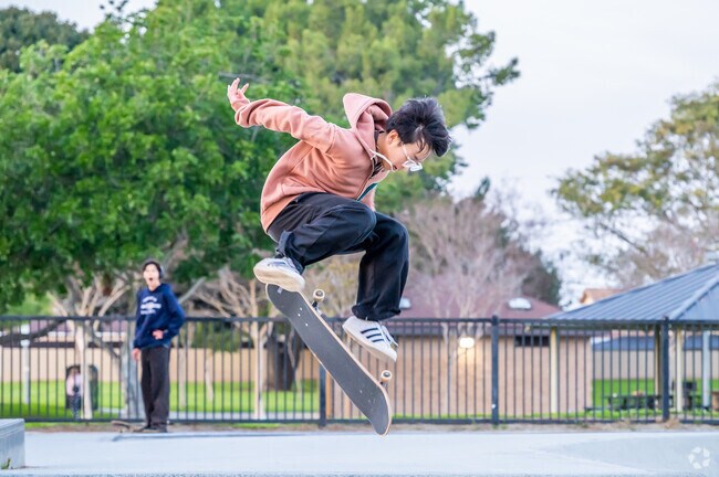 Liberty Park attracts skaters with ramps and open space near Midway City.