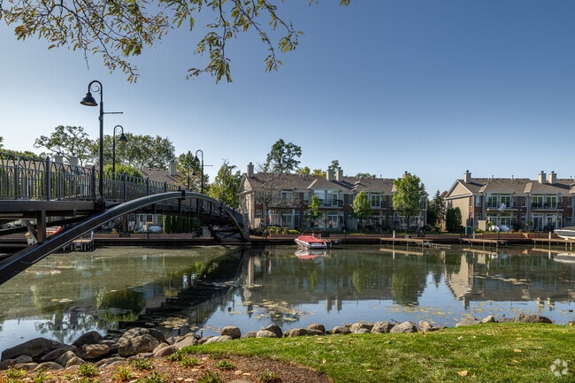 McHenry Riverwalk District in Bull Valley has many tiny shops right near the quiet river.