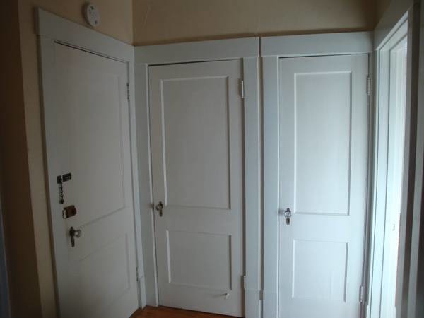 Hallway with closets
