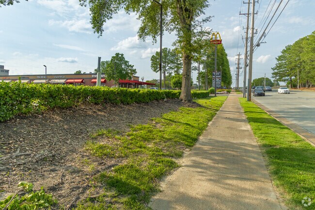 Sidewalks sit alongside many of Kirby Woods’ streets.