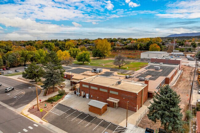 A view of the Lincoln School of Science & Technology buildings from the street.