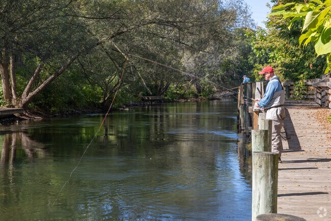 The Boardman River runs along the north edge of Hannah Park and offers great fishing.