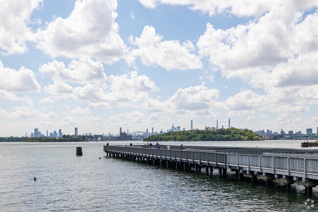 Fishing is a common activity at Barretto Point Park in Hunts Point.