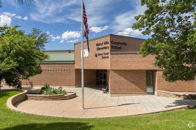 The front entrance to Walnut Hills is picturesque and inviting.