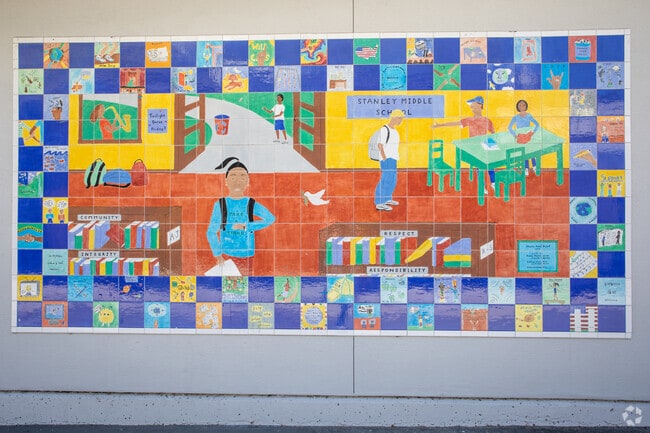 Stanley Middle School in Lafayette has a beautiful mural created by students and teachers.