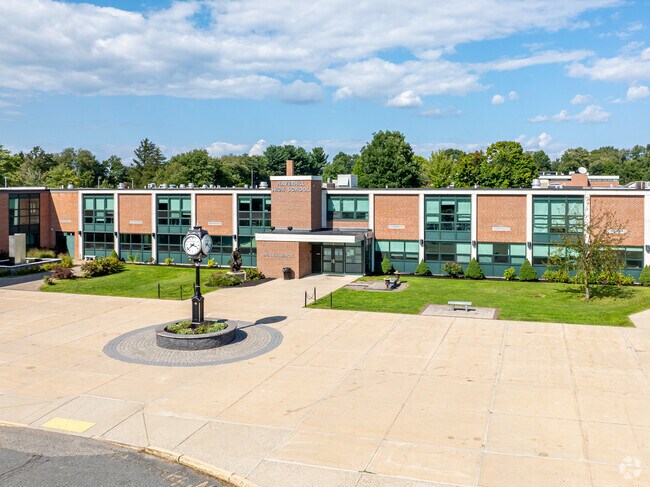The Haverhill High School is located near the Bradford Greens neighborhood in Haverhill, MA.