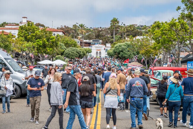 Talega residents can attend the annual San Clemente Car Show, which draws large crowds for cars, live music, and food.