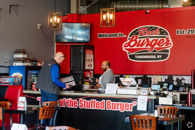 Rock Burger near Raintree Island is famous for its stuffed burgers.
