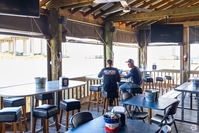 The view from the patio at the River Shack in Cypress Shores looks out over the Dog River.