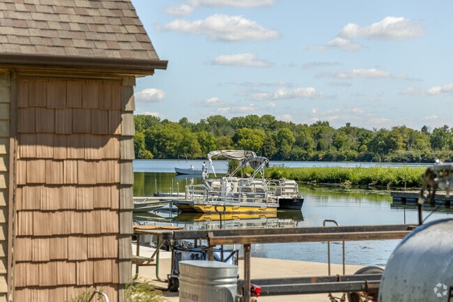 The boat dock at Shabbona Lake State Park is twenty minutes from downtown Paw Paw.