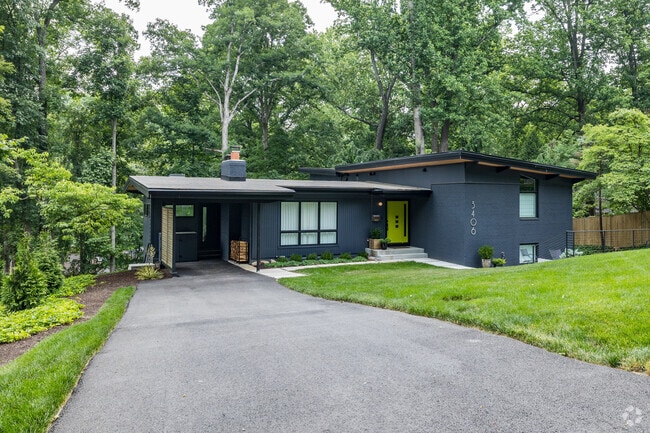 Lake Barcroft's stunning sloped roof modern homes redefine contemporary living.