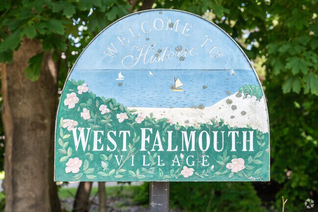 A sign welcomes visitors to West Falmouth.