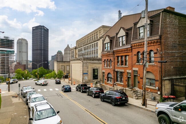 Classic apartment architecture sits in Crawford-Roberts giving people affordable options.