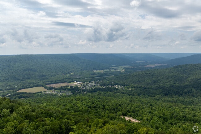 The town of Kimball Alabama from the top of the mountain above.