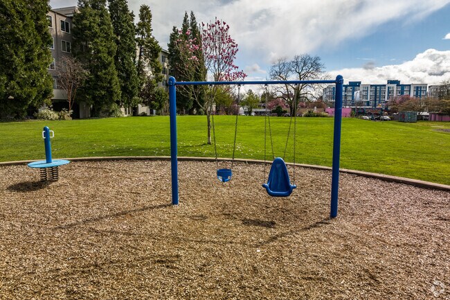 Swings next to the Buchman Field in the Kerns Neighborhood.