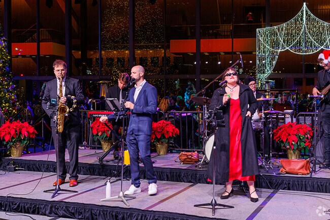 The Lucky Devils band plays at the annual Christmas Tree Lighting in Long Beach.