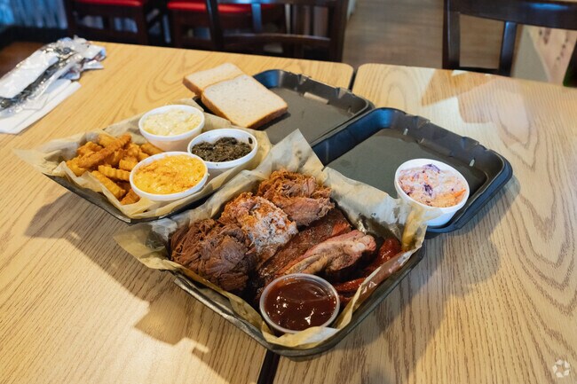 Riverside's Bama Bob's offers a sampler plate with a variety of flavors smoked to perfection.