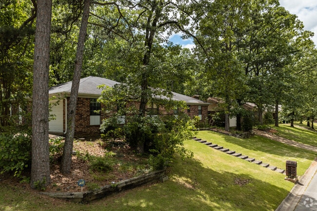 Some River Mountain homes require a long step to reach street level.