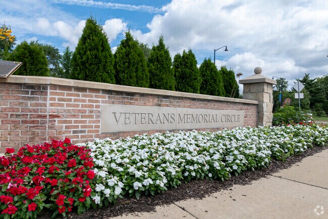 Veterans Memorial Circle is across the street from Greenwood Cemetery Chapel near Edgewater.