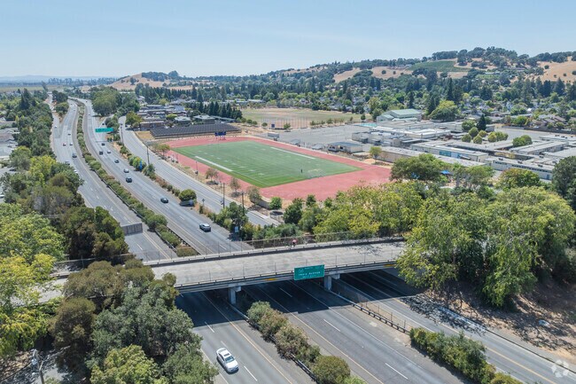 Highway 29 borders the edge of Fuller Park and connects it to the rest of the Bay Area.