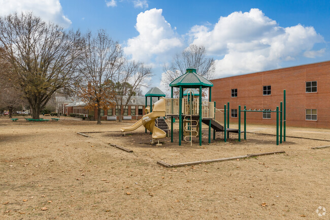 Berclair Elementary School features a small playground.