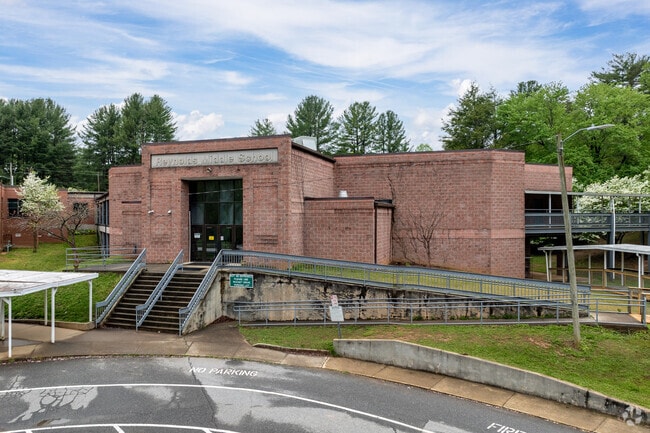 A.C. Reynolds Middle School building entrance.