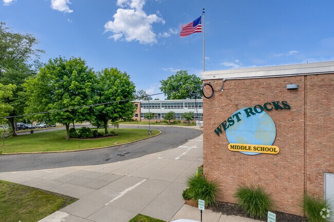 Students enjoy walking around campus at West Rocks Middle School in Norwalk.