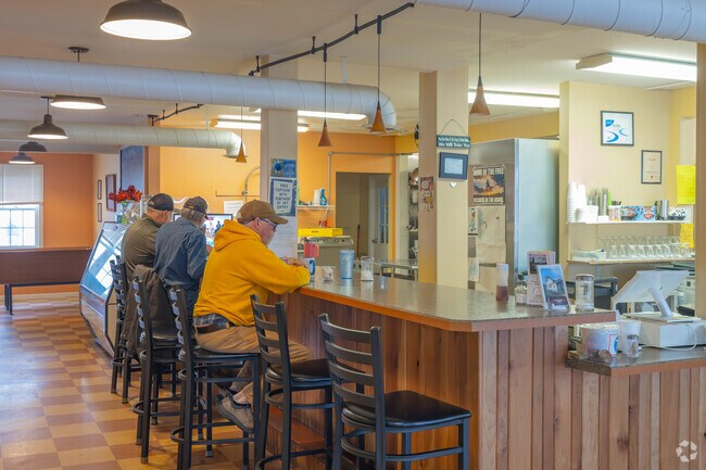 Locals gather for coffee and breakfast at Grim’s Diner in Eldred.