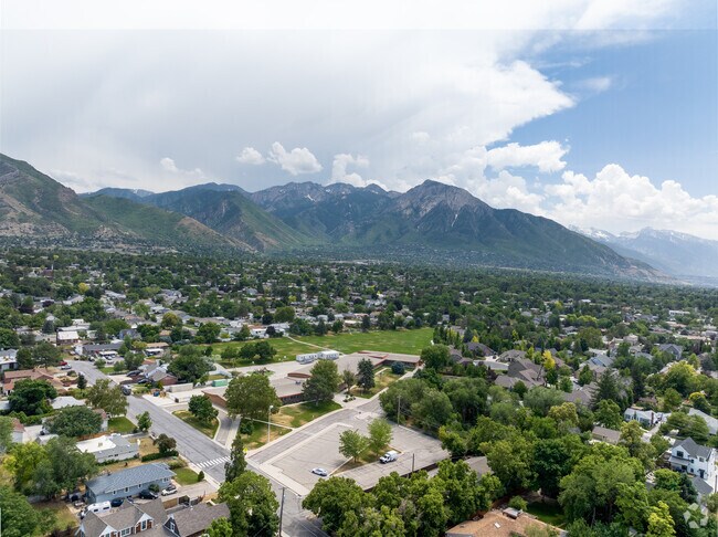 Rosecrest Elementary School is located in the middle of mature trees close to the Wasatch Mounta