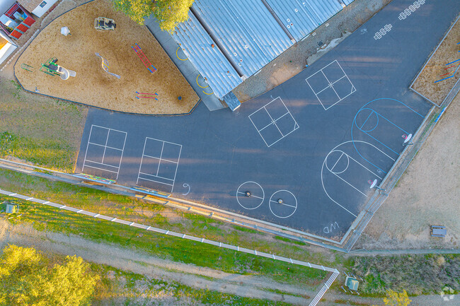 Loomis Basin Charter School has many basketball courts and play areas for students to enjoy.