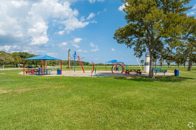 Take a run, or cast a line at the quaint Oyster Creek Municipal Park, located on the river.