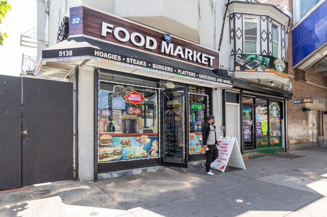 Stop by the Food Market on Market Street near the Market-Frankford Station and grab a bite to eat near the Dunlap neighborhood.