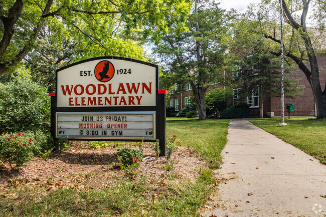 Woodlawn Elementary School serves the North Lawrence community.