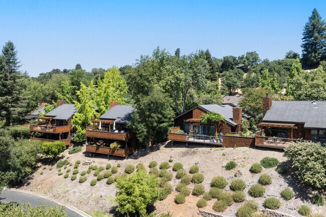 Residents enjoy hillside views and quiet streets in Orinda Woods multi-family homes.