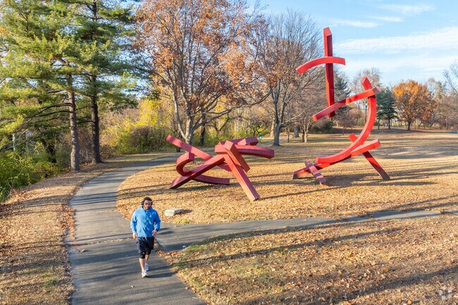Beautiful art sculptures line the Schuylkil River Trail.